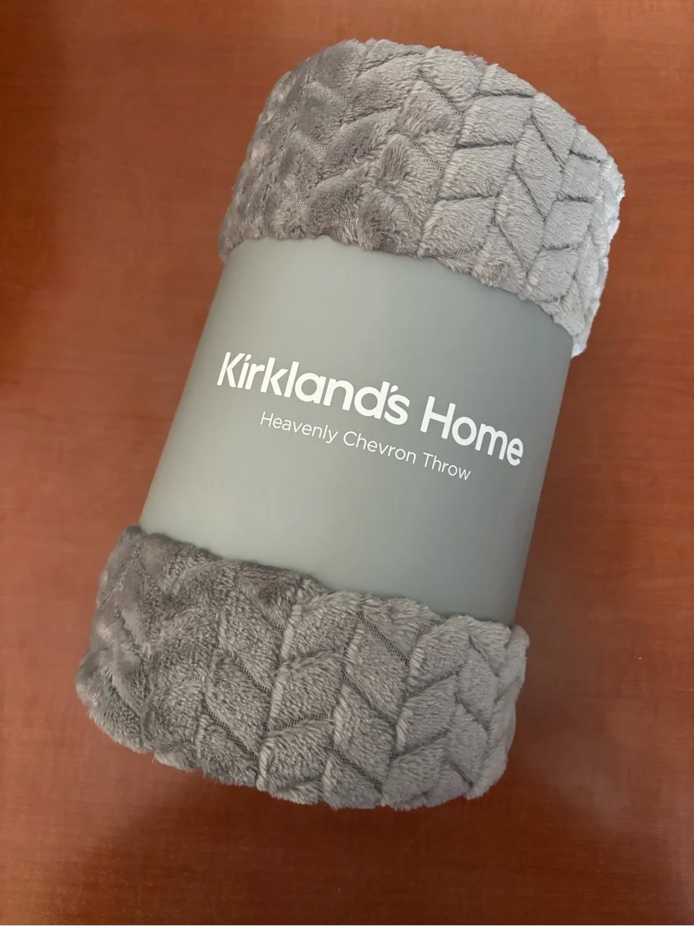 Kirkland's Home Plush Chevron Throw - Gray